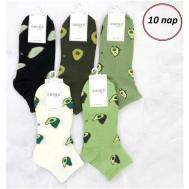 Носки , 10 пар, размер 35-40, белый, черный, зеленый DMDBS