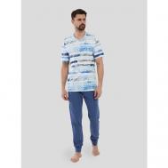 Пижама , футболка, брюки, размер 48-50 (XL), голубой Vitacci