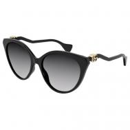 Солнцезащитные очки , панто, оправа: пластик, с защитой от УФ, градиентные, для женщин, черный Gucci