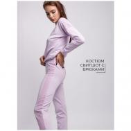 Комплект , лонгслив, брюки, длинный рукав, размер 46, фиолетовый Mon Plaisir