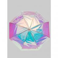 Зонт-трость полуавтомат, купол 99 см., 8 спиц, система «антиветер», прозрачный, для женщин, мультиколор Caplier Umbrella