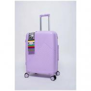 Умный чемодан , полипропилен, водонепроницаемый, усиленные углы, опорные ножки на боковой стенке, увеличение объема, рифленая поверхность, ребра жесткости, 78 л, размер L, фиолетовый Impreza