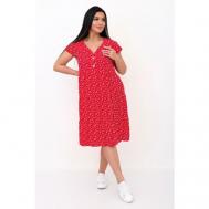 Платье , вискоза, повседневное, свободный силуэт, до колена, размер 56, красный Lika Dress