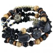 Браслет женский с черными камнями / браслет на руку / браслет из натуральных камней Elvidofleria