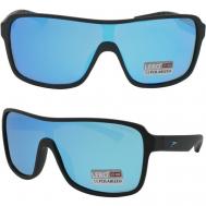 Солнцезащитные очки , монолинза, оправа: пластик, с защитой от УФ, поляризационные, зеркальные, синий Нет бренда