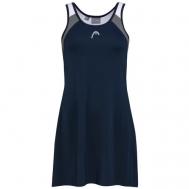 Платье , в спортивном стиле, трапециевидный силуэт, открытая спина, размер M, синий HEAD