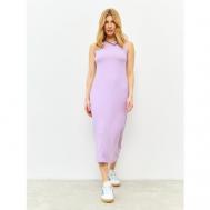 Платье-лапша , вискоза, трапециевидный силуэт, макси, размер L, фиолетовый Yoxa Vibe