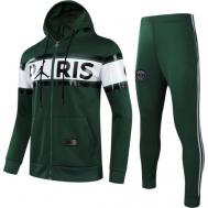 Костюм , олимпийка и брюки, силуэт полуприлегающий, капюшон, размер 52, зеленый Нет бренда