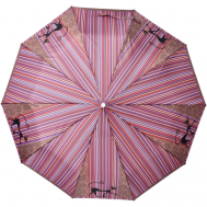 Зонт , полуавтомат, 3 сложения, купол 110 см., 10 спиц, система «антиветер», чехол в комплекте, для женщин, розовый, коралловый Zest