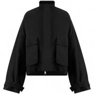 куртка  , средней длины, силуэт свободный, размер m, черный ANDREA YA'AQOV