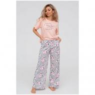 Пижама , размер 44, розовый, серый Dianida