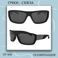 Солнцезащитные очки , прямоугольные, оправа: пластик, поляризационные, с защитой от УФ, черный LERO