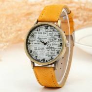 Наручные часы Часы наручные женские кварцевые Часы/цвета/газета/оранжевый, кварцевые, оранжевый LERO ACCESSORIES