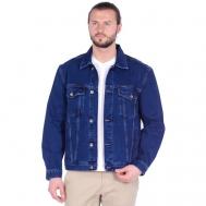Джинсовая куртка  демисезонная, силуэт прямой, размер 5XL, синий Dairos