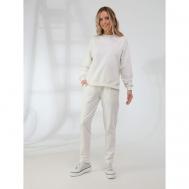 Костюм , джемпер и брюки, спортивный стиль, свободный силуэт, трикотажный, размер 44-46, белый Vitacci