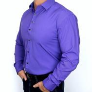 Рубашка , нарядный стиль, прилегающий силуэт, длинный рукав, размер 2XL, фиолетовый Westhero