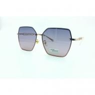Солнцезащитные очки , квадратные, оправа: металл, поляризационные, зеркальные, золотой Lady Rabbit