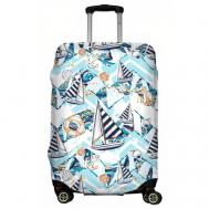 Чехол для чемодана , размер M, синий, голубой LeJoy