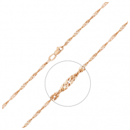 Браслет-цепочка PLATINA, красное золото, 585 проба, длина 17.5 см. PLATINA Jewelry