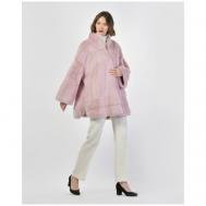 Полушубок , норка, силуэт свободный, карманы, размер 42, розовый Gianfranco Ferre