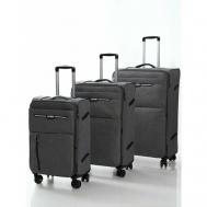 Комплект чемоданов  31644, текстиль, размер M, серый Leegi