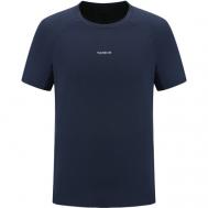 Беговая футболка  Men's running training short-sleeve T-shirt, силуэт прямой, влагоотводящий материал, светоотражающие элементы, стрейч, размер M, синий TOREAD