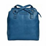 Рюкзак  мессенджер  4065 Blue, натуральная кожа, внутренний карман, регулируемый ремень, синий Hill Burry