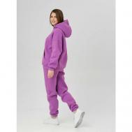 Костюм, худи и брюки, оверсайз, утепленный, размер L, фиолетовый ArtLabel