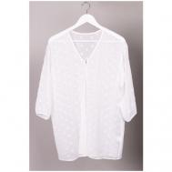 Блуза  , повседневный стиль, прямой силуэт, укороченный рукав, размер 110, белый Mila Bezgerts