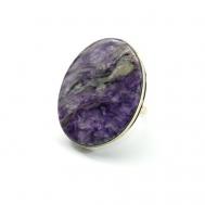 Кольцо , бижутерный сплав, чароит, размер 18.5, фиолетовый Радуга Камня