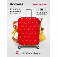 Чехол для чемодана , 80 л, размер M, золотой, красный itcovers