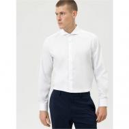 Рубашка , деловой стиль, прилегающий силуэт, воротник кент, длинный рукав, размер 52-54, белый Olymp