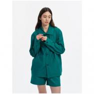 Пижама , шорты, рубашка, длинный рукав, размер XL, зеленый KChTZ