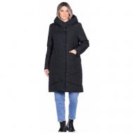 куртка   зимняя, силуэт прямой, подкладка, утепленная, размер 46(56RU), черный Maritta