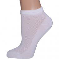 Женские носки  укороченные, в сетку, размер 23-25, бежевый, белый VolgaSocks