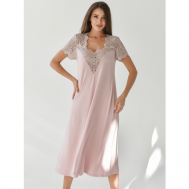 Сорочка  удлиненная, укороченный рукав, трикотажная, размер 66, розовый Batist-Ivanovo