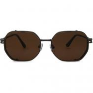 Солнцезащитные очки , круглые, оправа: металл, поляризационные, для женщин, коричневый Furlux