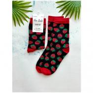 Женские носки  средние, бесшовные, 80 den, размер 36-41, красный, черный +MINI