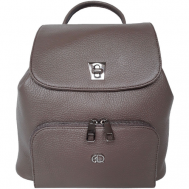 Рюкзак , натуральная кожа, отделение для ноутбука, вмещает А4, внутренний карман, коричневый Elegant Quality