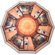 Зонт , полуавтомат, 3 сложения, купол 110 см., 10 спиц, система «антиветер», чехол в комплекте, для женщин, оранжевый Zest