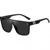 Солнцезащитные очки , прямоугольные, ударопрочные, складные, спортивные, поляризационные, зеркальные, с защитой от УФ, черный FILINN
