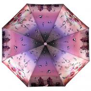 Зонт , полуавтомат, 3 сложения, купол 100 см., 8 спиц, система «антиветер», чехол в комплекте, для женщин, розовый, коралловый Diniya