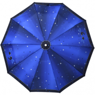 Зонт , полуавтомат, 3 сложения, купол 110 см., 10 спиц, для женщин, синий Zest
