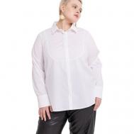 Рубашка  , классический стиль, длинный рукав, размер 52, белый WANDBSTORE