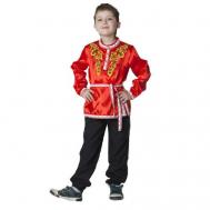 Карнавальный костюм Сималенд Косоворотка Хохлома с поясом детская Сима-ленд