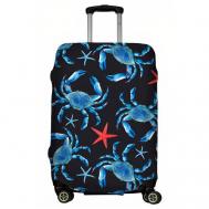 Чехол для чемодана , размер L, голубой, красный LeJoy