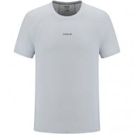 Беговая футболка  Men's running training short-sleeve T-shirt, силуэт прямой, влагоотводящий материал, светоотражающие элементы, стрейч, размер M, серый TOREAD