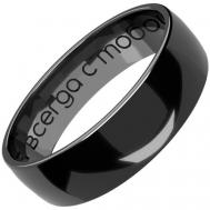 Кольцо , гравировка, размер 21, черный Noima