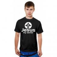 Футболка хлопок, дышащий материал, размер 48, черный, белый Христианский магазин истина