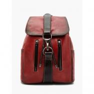 Рюкзак , натуральная кожа, внутренний карман, красный Jackshen Road